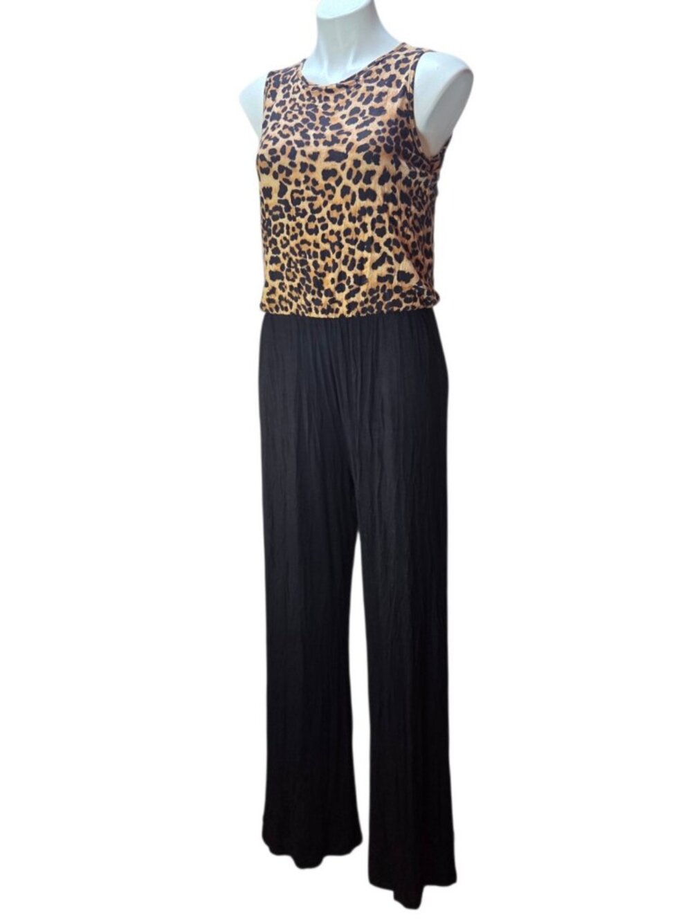 Beeson River Cheetah Print / Black Jumpsuit Pants Small Career Or Casual Comfy